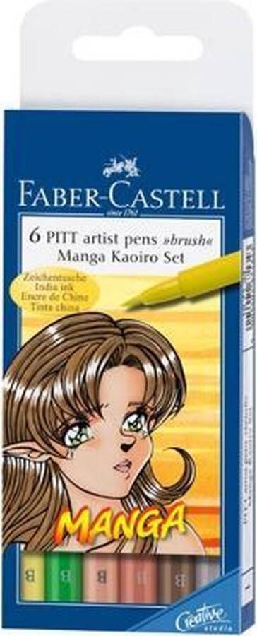 Faber-Castell Pitt artist Bursh Pen Mango Kaoiro set 6 delig