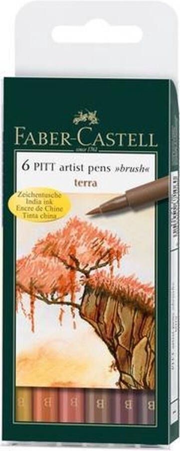 Faber-Castell Pitt Artist Pen Etui Terra 6-delig
