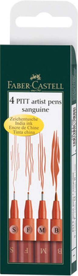 Faber-Castell Pitt Artist tekenstift Pen 4-delig etui Sanguine