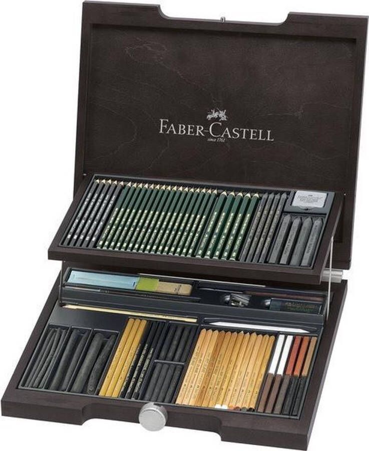 Faber-Castell Pitt Monochromos Artist set houten koffer 86-delig FC-112971
