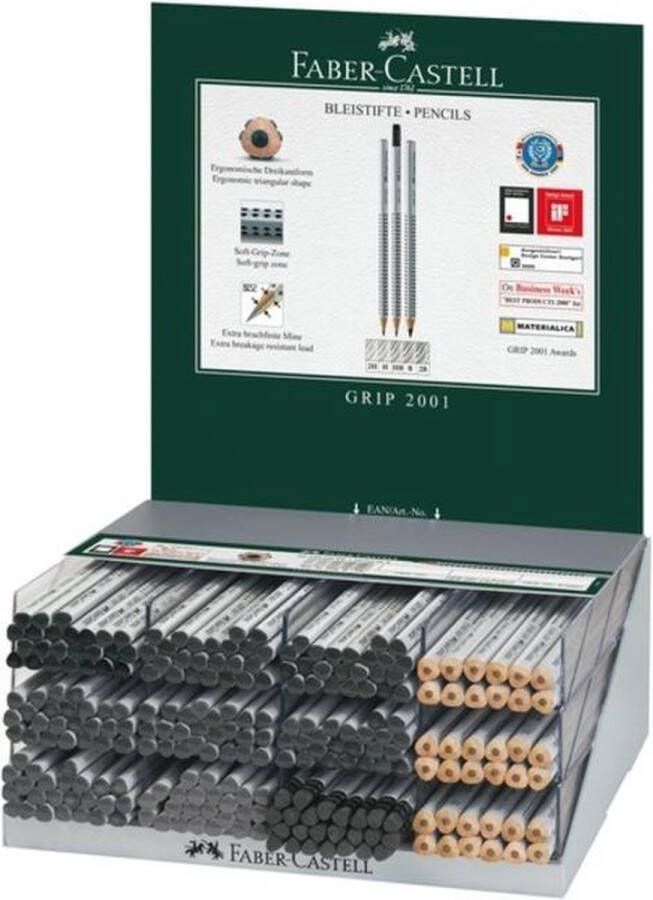 Faber-Castell grafietpotloden GRIP 2001 display met 252 stuks verschillende hardheden FC-117060