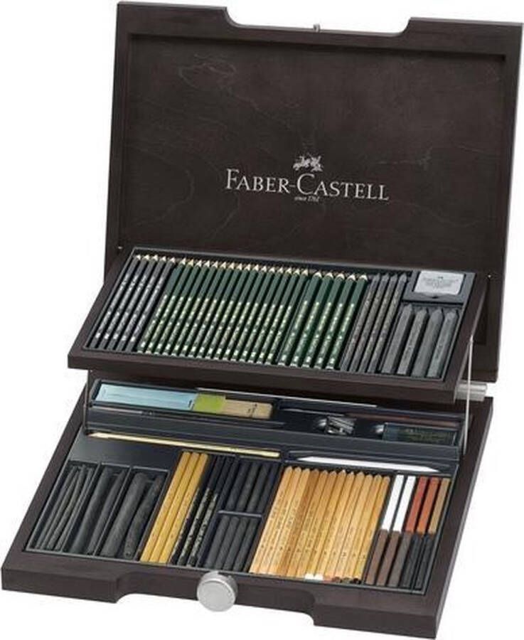 Faber-Castell Pitt Monochromos Artist set houten koffer 86-delig FC-112971