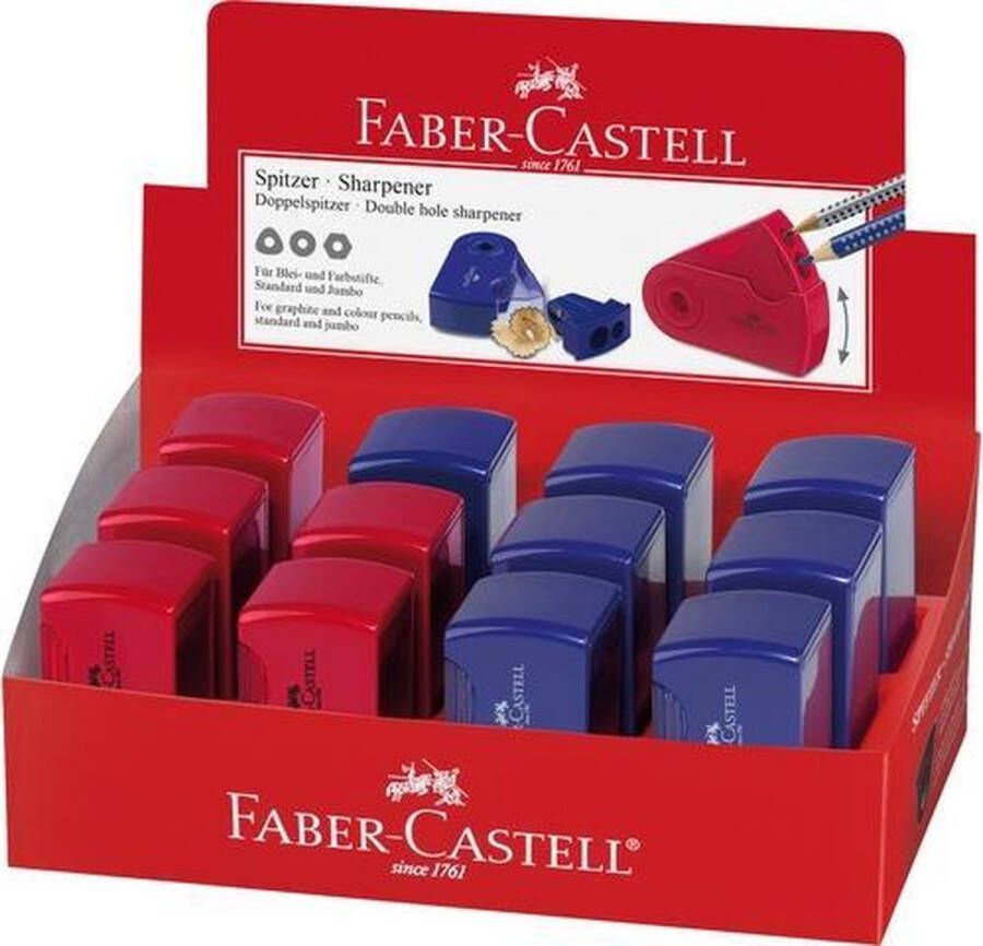 Faber-Castell puntenslijper Sleeve rood blauw 2 gaats FC-182701