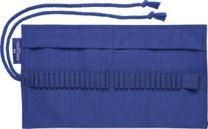 Faber-Castell roletui katoen blauw leeg geschikt voor 28 potloden FC-114664