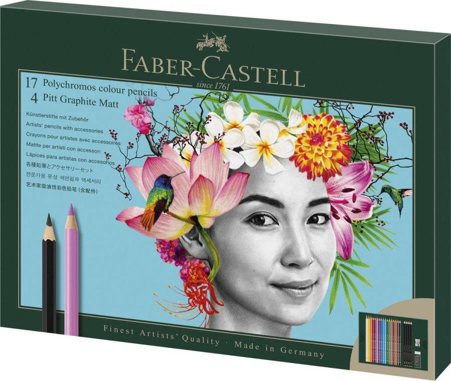 Faber-Castell tekenset Polychromos en Pitt Grafiet Mat 23-delig FC-210052