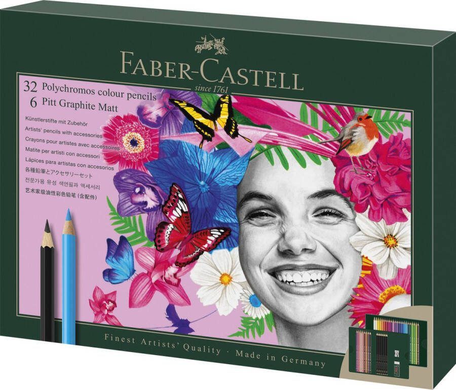 Faber-Castell tekenset Polychromos en Pitt Grafiet Mat 40-delig FC-210053