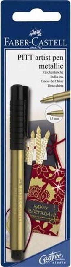 Faber-Castell tekenstift Pitt Artist Pen 250 goud op blister FC-167397