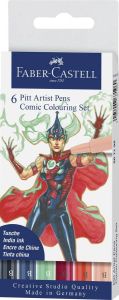 Faber-Castell tekenstift Pitt Artist Pen Comic 6-delige etui