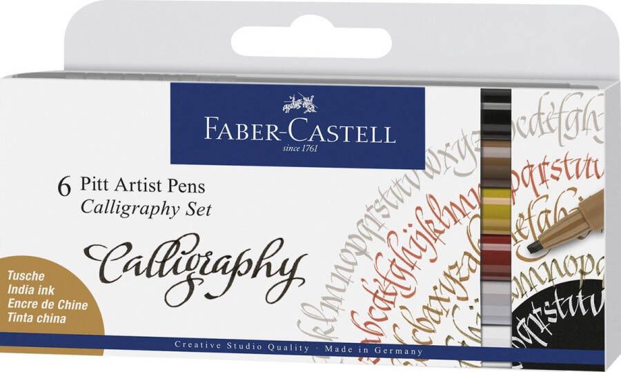 Faber-Castell tekenstift Pitt Artist Pen kalligrafieset 6-delig FC-167506