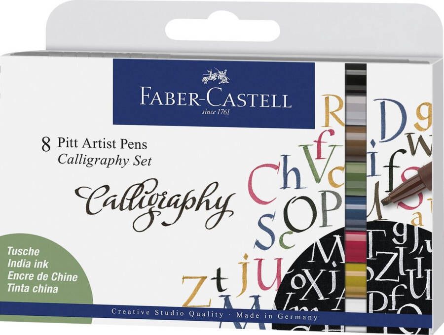 Faber-Castell tekenstift Pitt Artist Pen kalligrafieset 8-delig FC-167508
