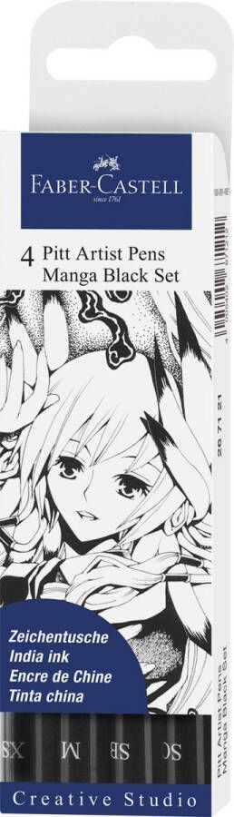 Faber-Castell tekenstift Pitt Artist Pen Manga 4-delig etui zwart FC-267121