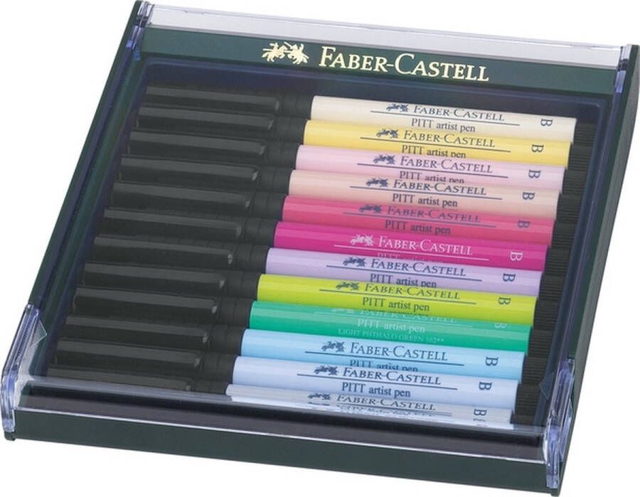 Faber Castell Tekenstift pitt artist pen brush set 12 stuks pastel