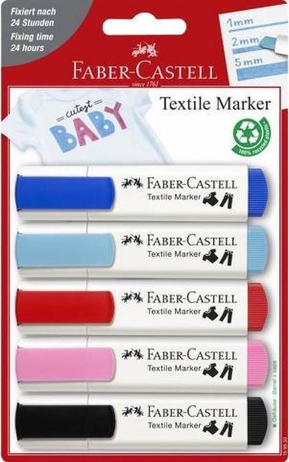 Faber Castell Textielmarkers Faber-castell 5 Stuks Baby