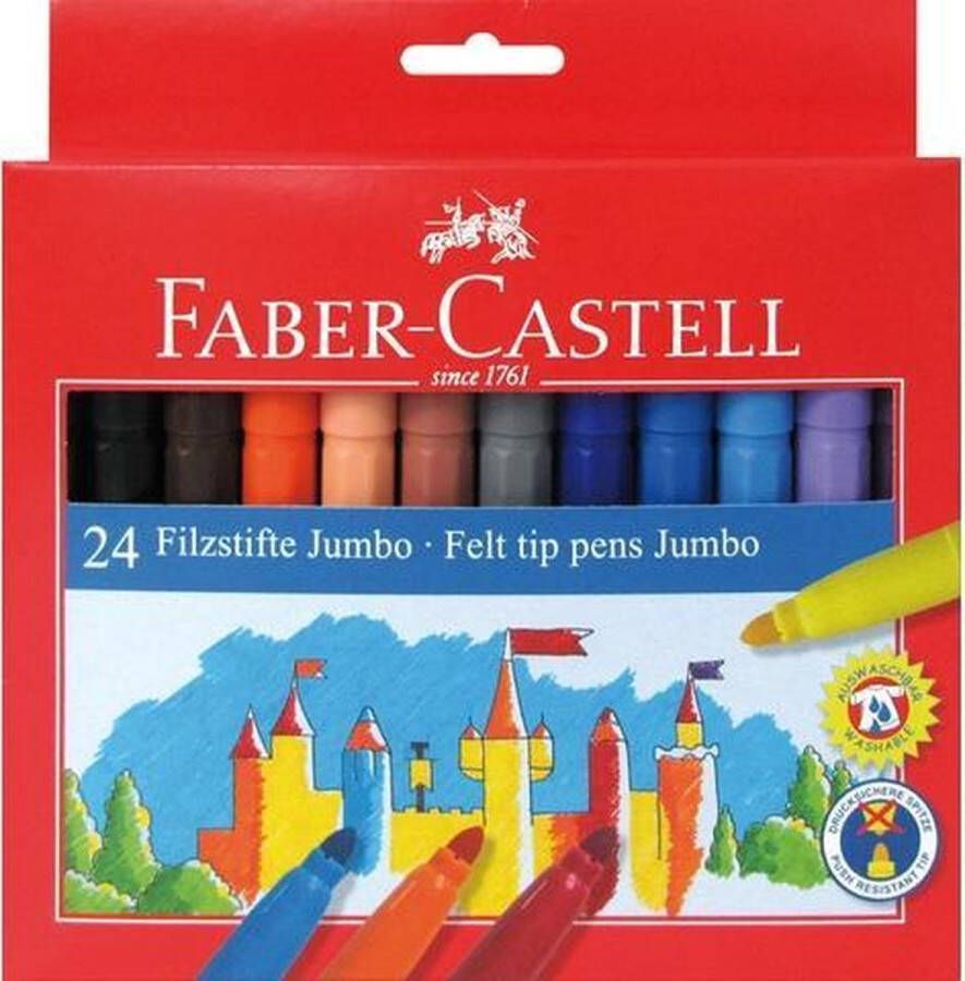Faber Castell viltstiften Jumbo 24 stuks karton etui