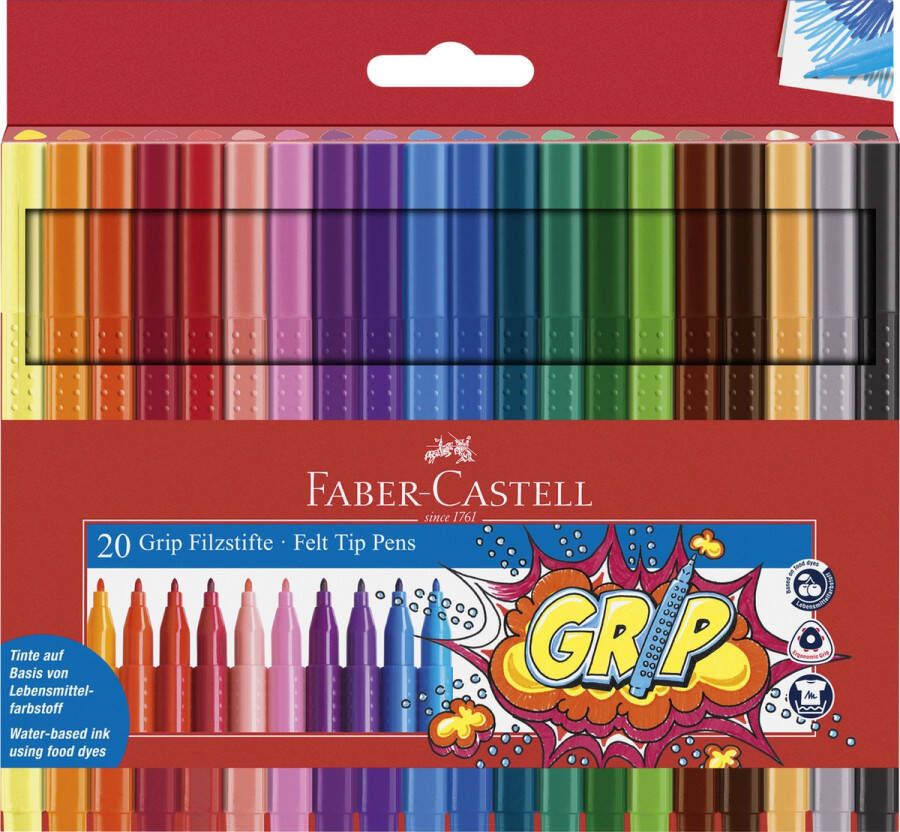 Faber-Castell viltstift Grip Colour etui 20 stuks FC-155320