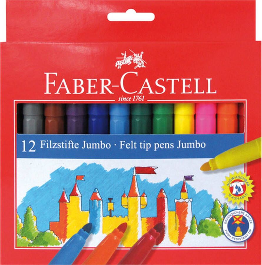 Faber Castell viltstiften Jumbo 12 stuks karton etui