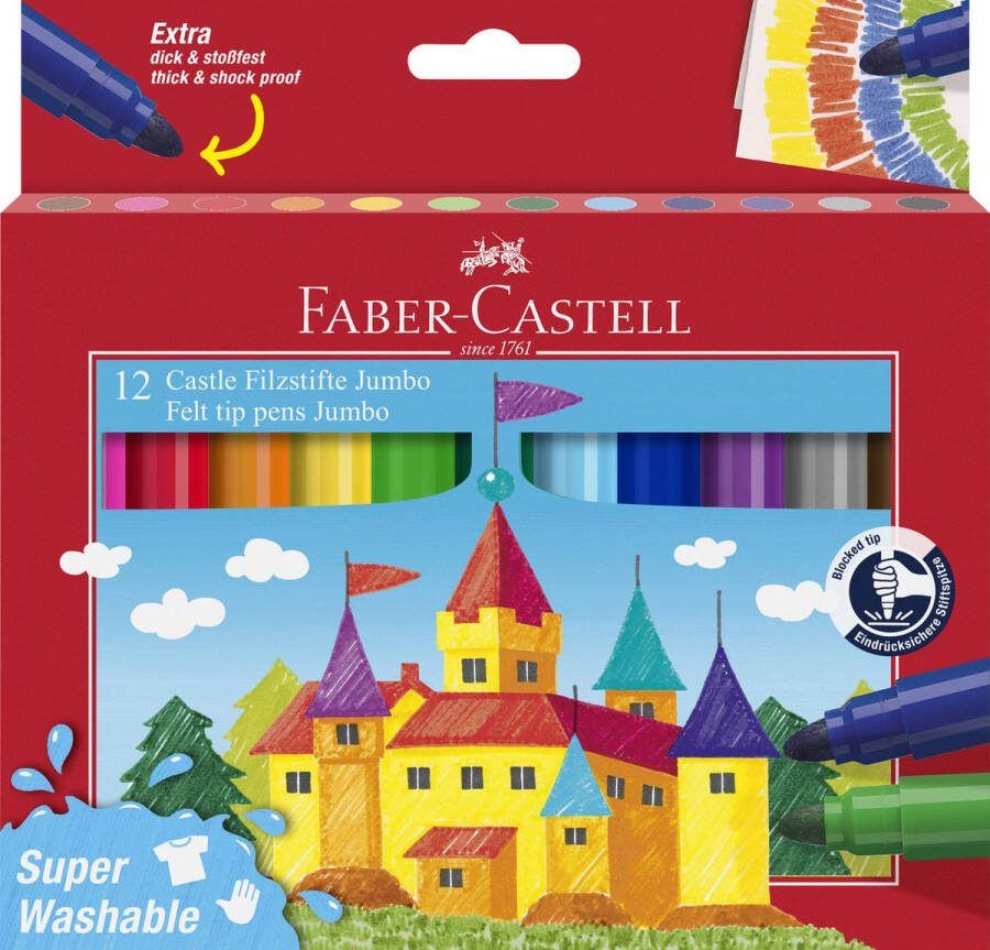 Faber-Castell viltstiften Jumbo set 12 stuks super wasbaar FC-154311