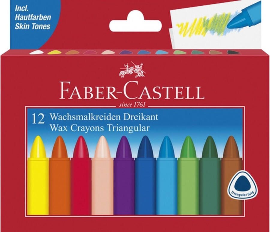 Faber-Castell waskrijt driekantig 12 stuks FC-120010