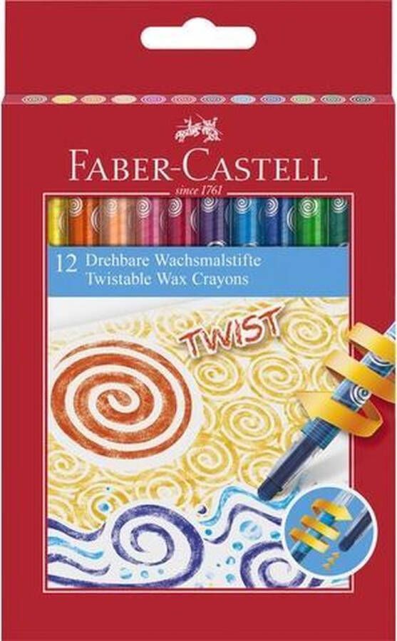 Faber Castell Waskrijt Faber-Castell draaibaar 12 stuks