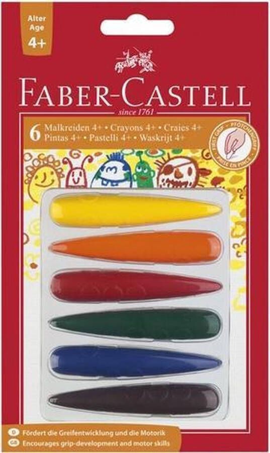 Faber-Castell Waskrijt FC potloodvormig 6 stuks heldere kleuren uitgumba