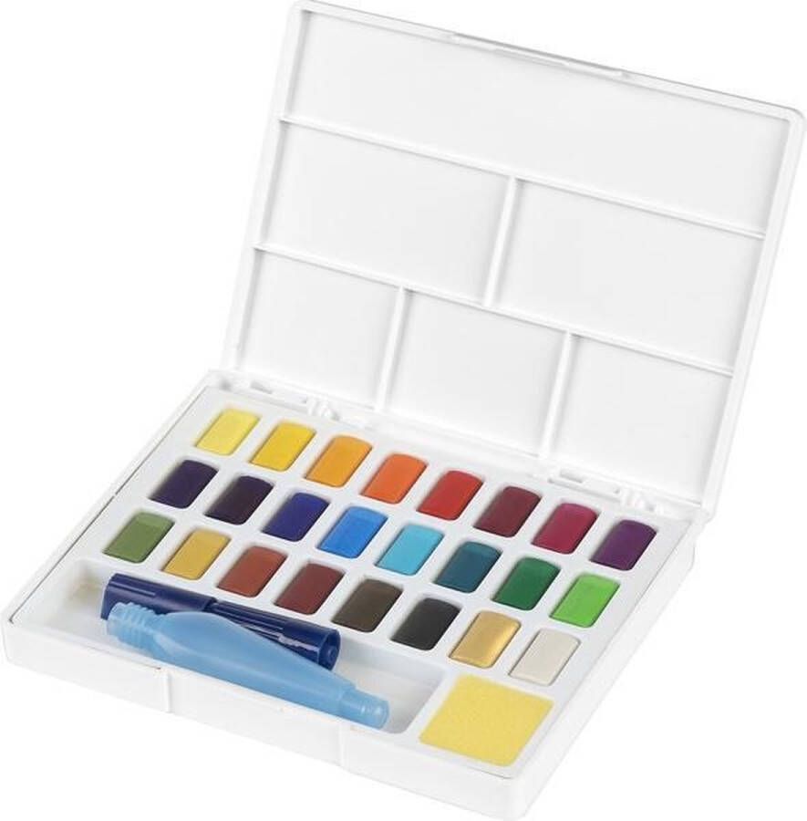 Faber-Castell waterverf boxs met napjes afneembaar palet 24 kleuren FC-169724
