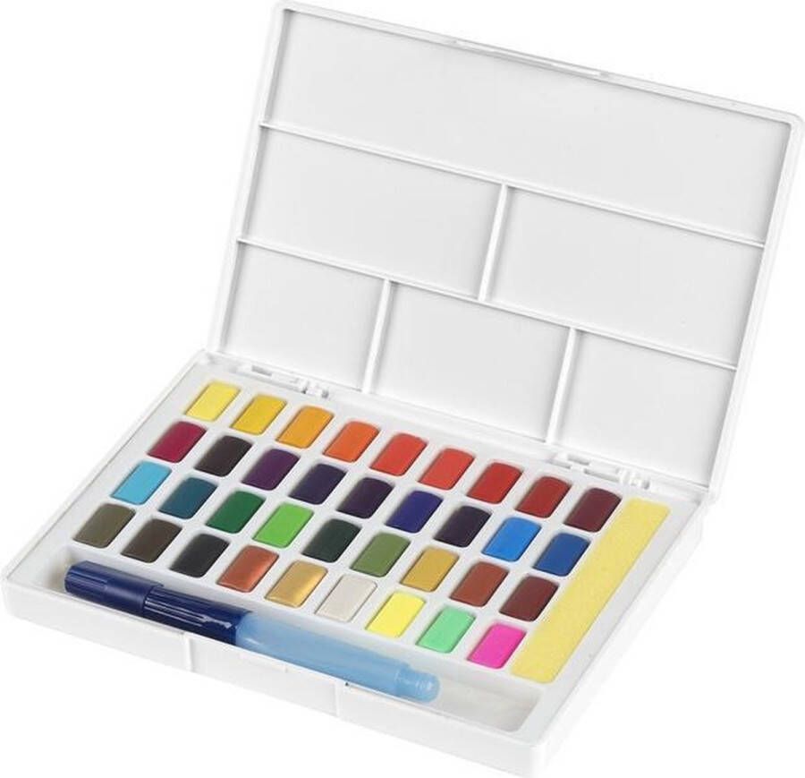 Faber-Castell waterverf boxs met napjes afneembaar palet 36 kleuren FC-169736