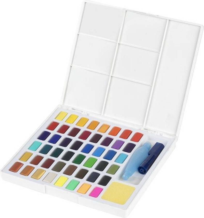 Faber-Castell waterverf boxs met napjes afneembaar palet 48 kleuren FC-169748