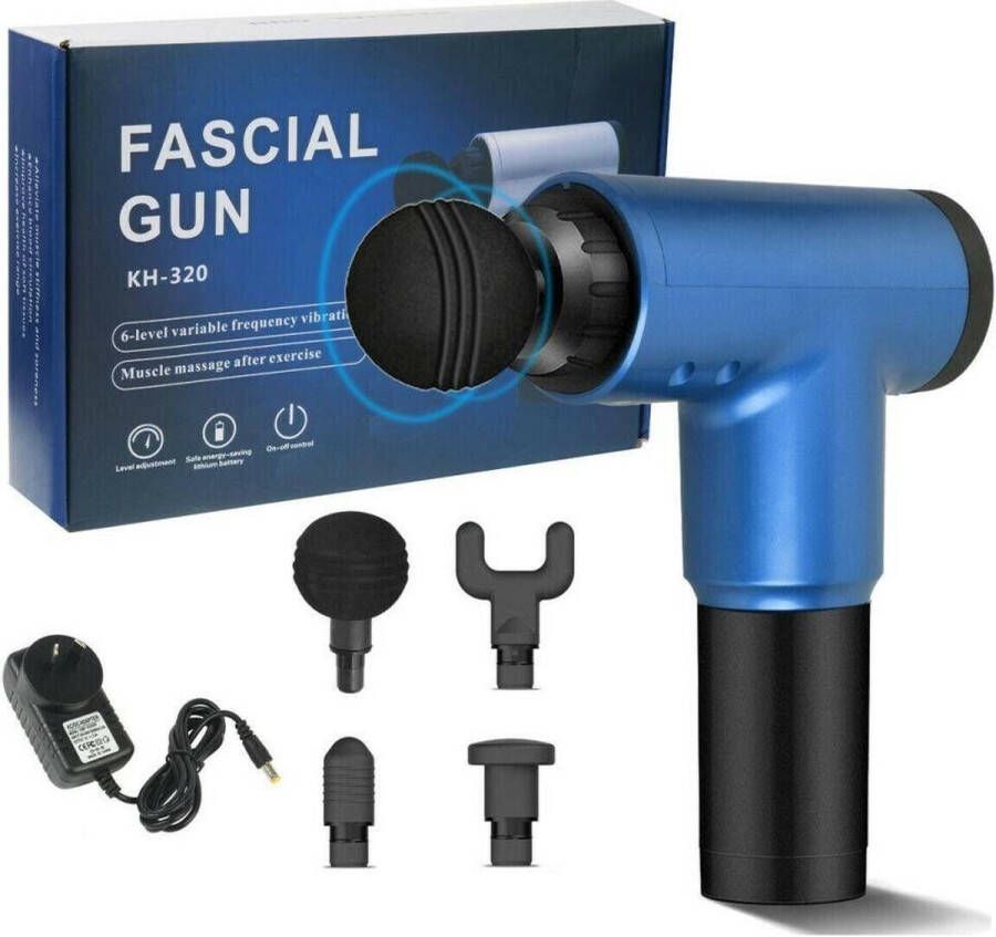 Facial Gun Power escorts Massage gun Fascial Gun Massage Pistool super krachtig Massage apparaat massage voor spier herstel oplaadbaar met meerdere hulpstukken BR182 3 opzetstukken gave cadeaubox gave kleurstelling zilver met zwart