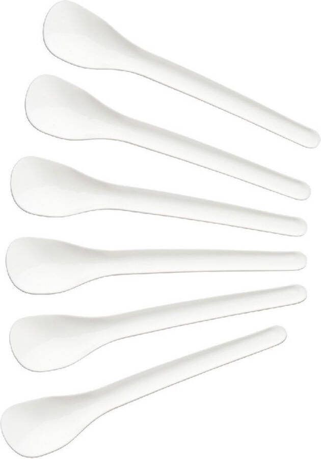 Fackelmann Eierlepels 14 cm 6 Stuks Wit