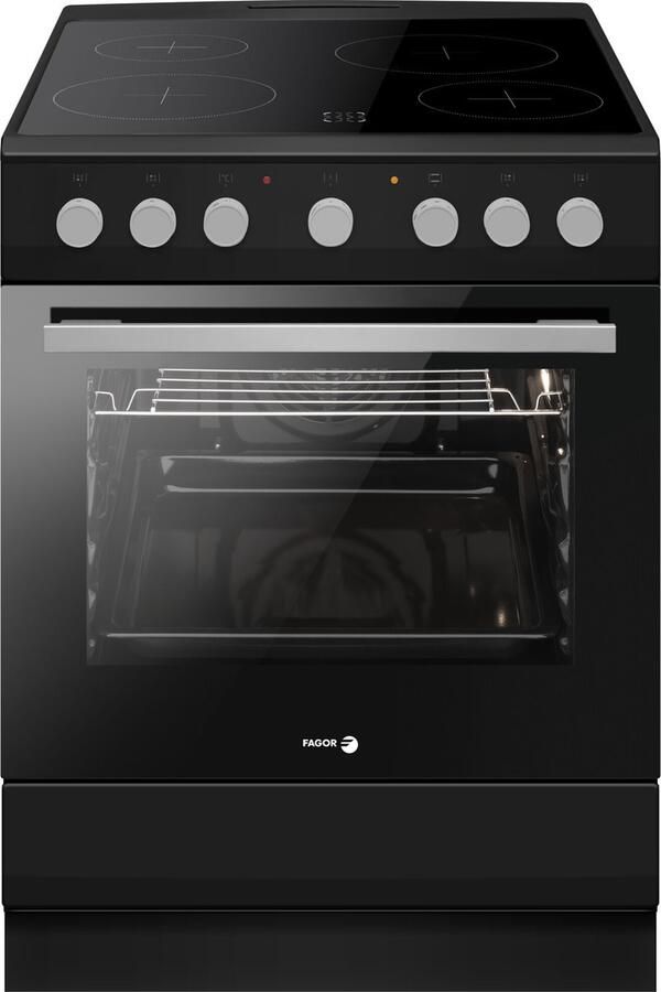 Fagor FACV3004N Keramisch fornuis met aangesloten 3 Fase Perilexkabel Matzwart 9 Ovenfuncties