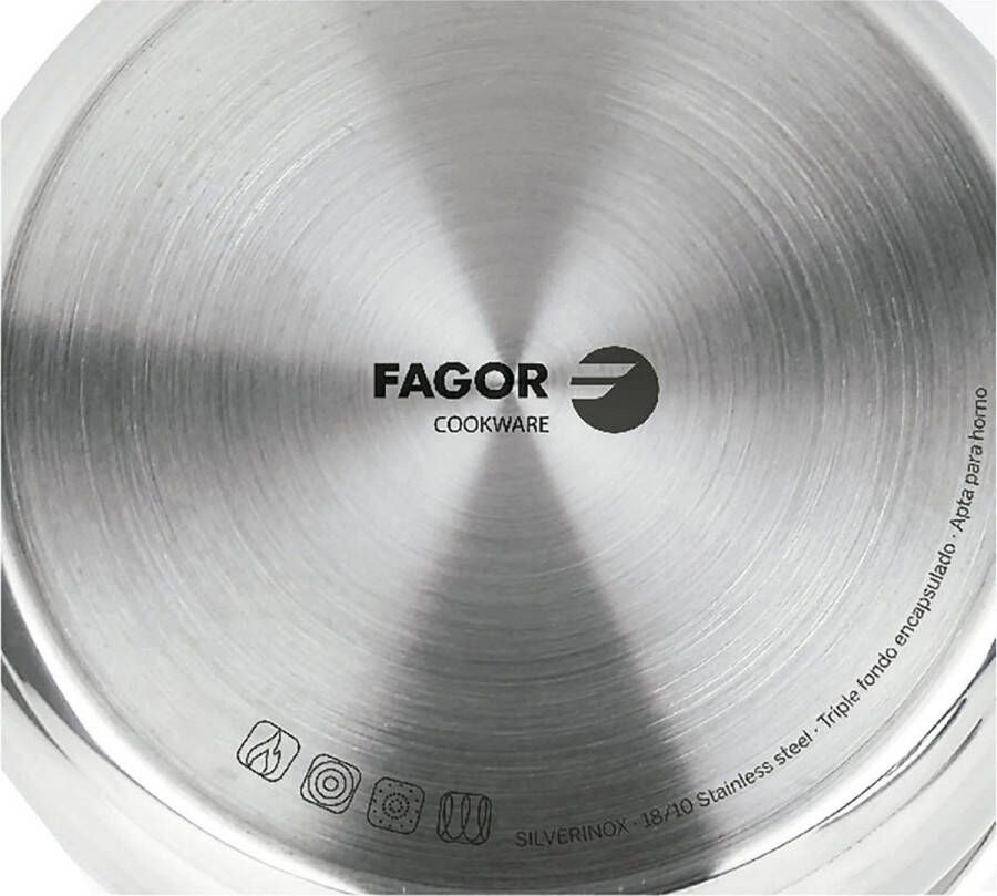 FAGOR Kookpot met Deksel Silverinox Roestvrij staal 18 10 Verchroomd (Ø 24 cm)