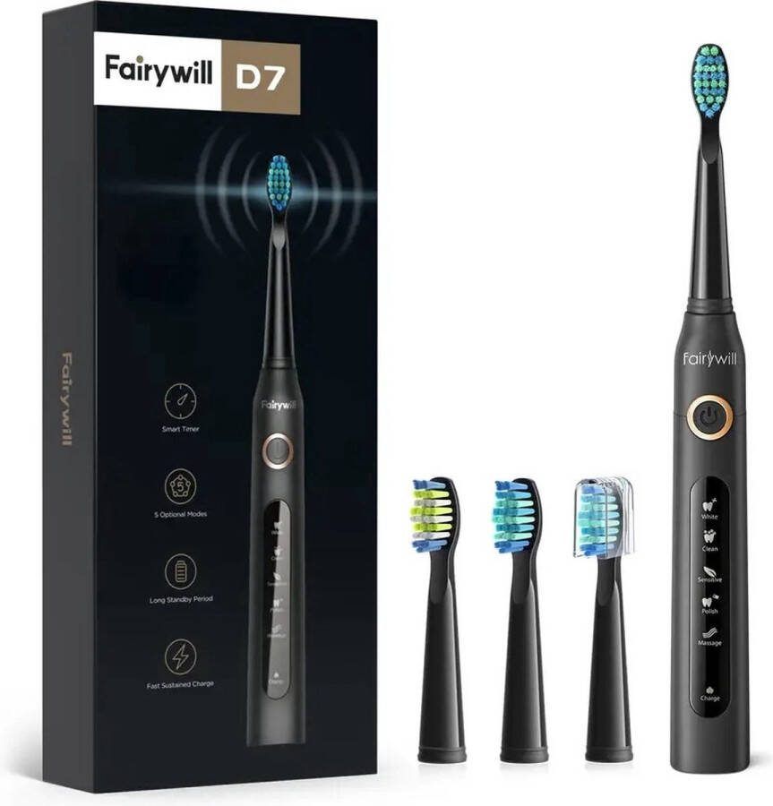 Fairywill Elektrische Tandenborstel D7-507 Black