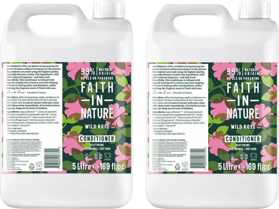 Faith In Nature Conditioner Wilde Rozen 2x 5L