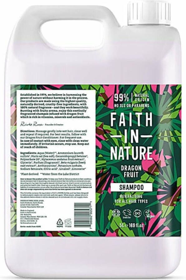 Faith in Nature Dragon Fruit Shampoo Navulverpakking 5LT