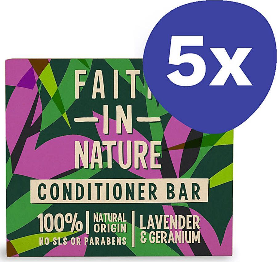 Faith In Nature Lavendel & Geranium Conditioner Bar (5x 85gr)