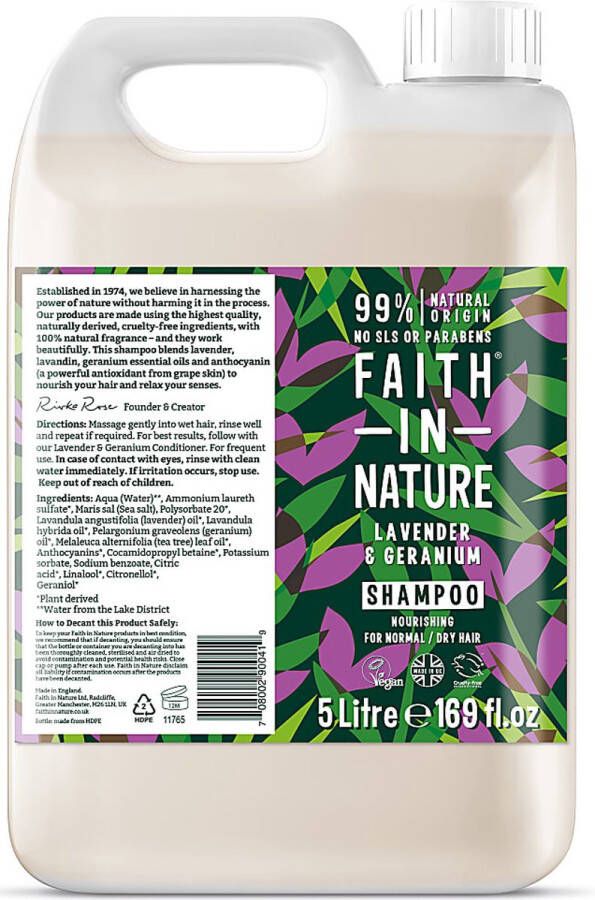 Faith In Nature Shampoo Navulling Lavendel & Geranium 5 lt