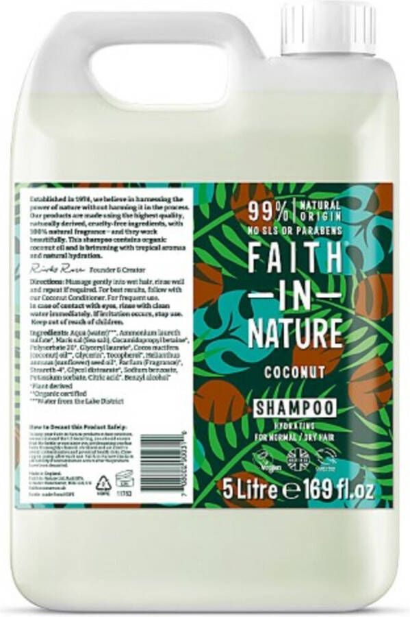 Faith In Nature -Shampoo Coconut- 5 ltr- refill