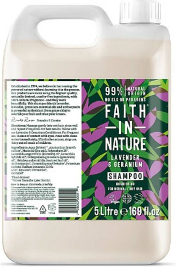 Faith In Nature Shampoo Navulling Lavendel & Geranium 5 lt