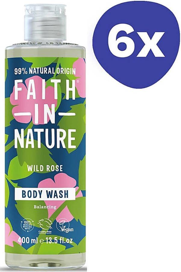 Faith In Nature Wild Rose Bad-en Douchegel (6x 400ml)