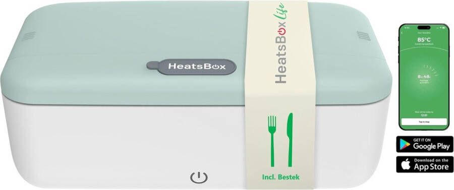 Faitron HeatsBox Life Elektrische Lunchbox Japans Design Incl Bestek Met Smartphone App 220V Voor warme maaltijden