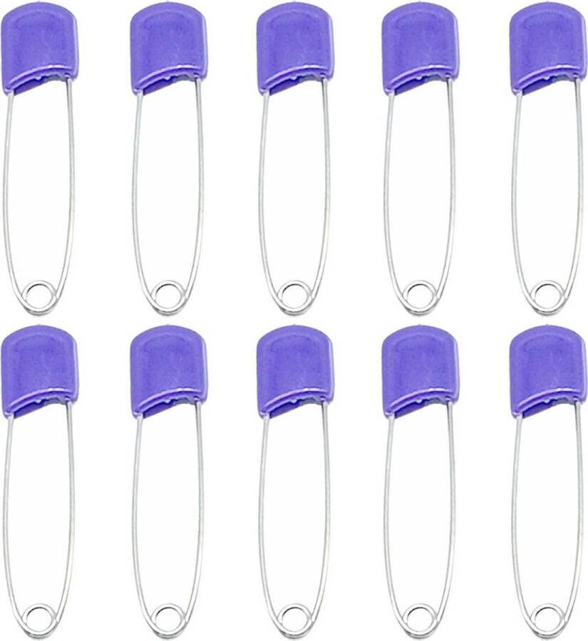 Fako Bijoux 10 Veiligheidsspelden Met Beschermkap Katoenen Luier Speld Baby Veiligheidsspeld Speld Baby Safety Pins 54mm Paars 10 Stuks