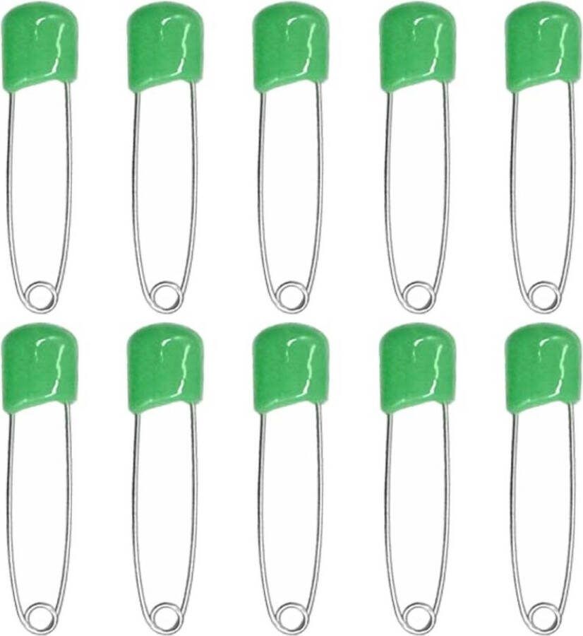 Fako Bijoux 10 Veiligheidsspelden Met Beschermkap Katoenen Luier Speld Baby Veiligheidsspeld Speld Baby Safety Pins 54mm Groen 10 Stuks