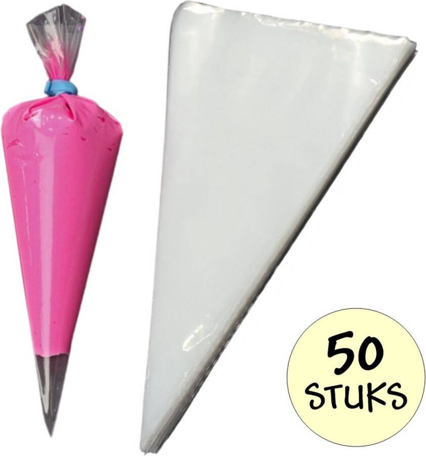 Fako Bijoux 50x Wegwerp Spuitzak Polyethyleen Icing Bag Puntzak Snoepzak 30x16cm Traktatie Zak Snoepzak Extra Stevig 16x30cm 50 Stuks