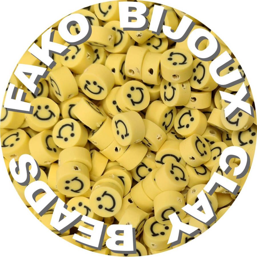 Fako Bijoux Klei Kralen Smiley Emoji Geel Figuurkralen Kleikralen 10mm 1000 Stuks Bulk
