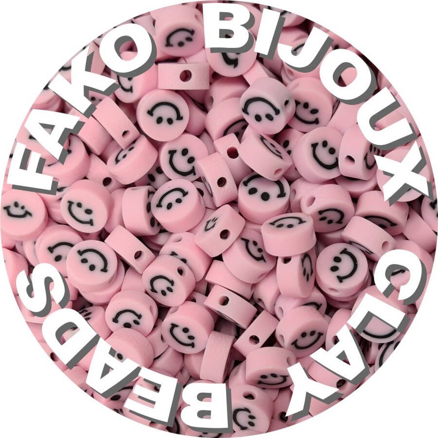 Fako Bijoux Klei Kralen Smiley Emoji Roze Figuurkralen Kleikralen 10mm 1000 Stuks Bulk