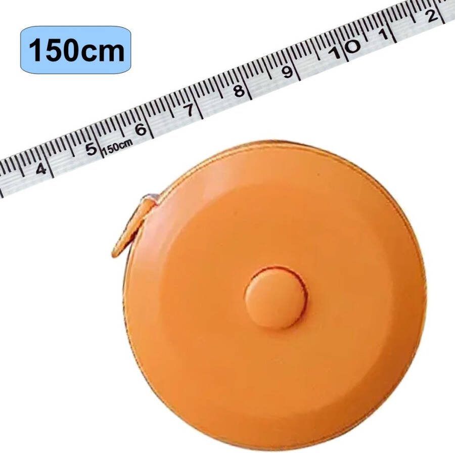 Fako Bijoux Rolmaat Meetlint Lichaam Meetband Klussen Meetlint Lintmeter Hobby Meetlint Omtrekmeter Uittrekbaar 150cm Oranje