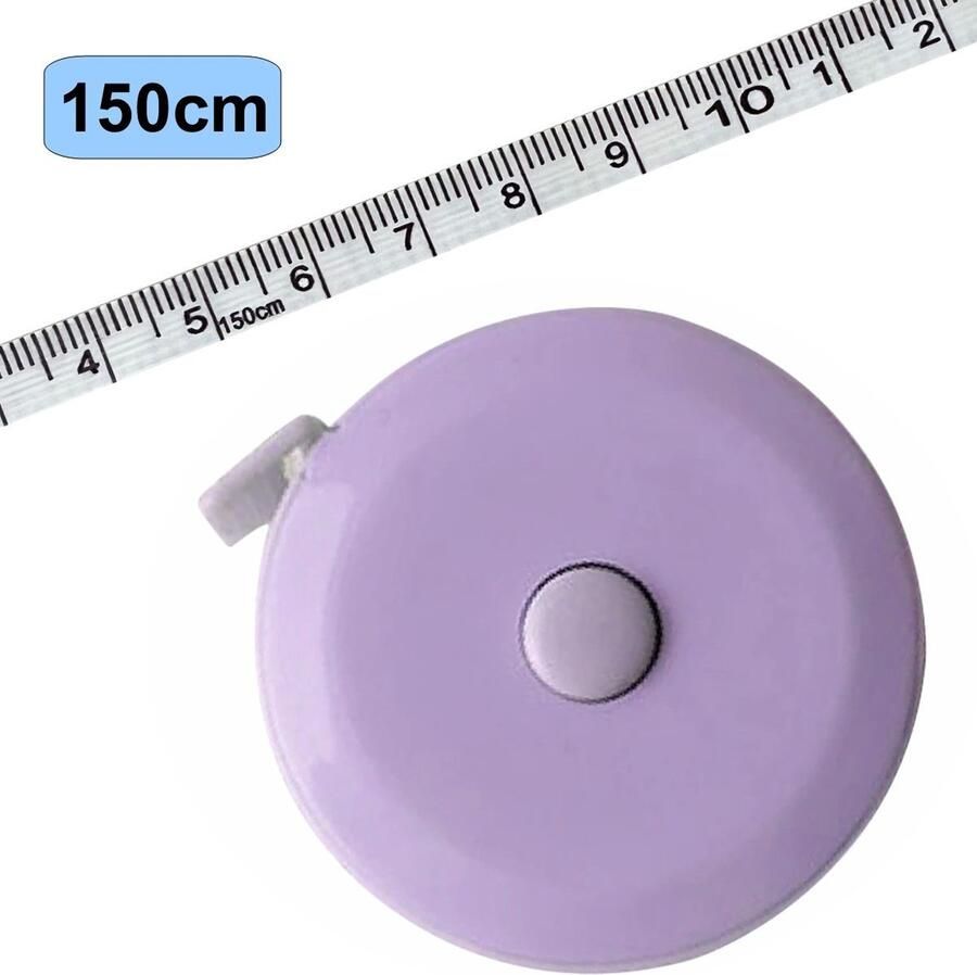 Fako Bijoux Rolmaat Meetlint Lichaam Meetband Klussen Meetlint Lintmeter Hobby Meetlint Omtrekmeter Uittrekbaar 150cm Paars