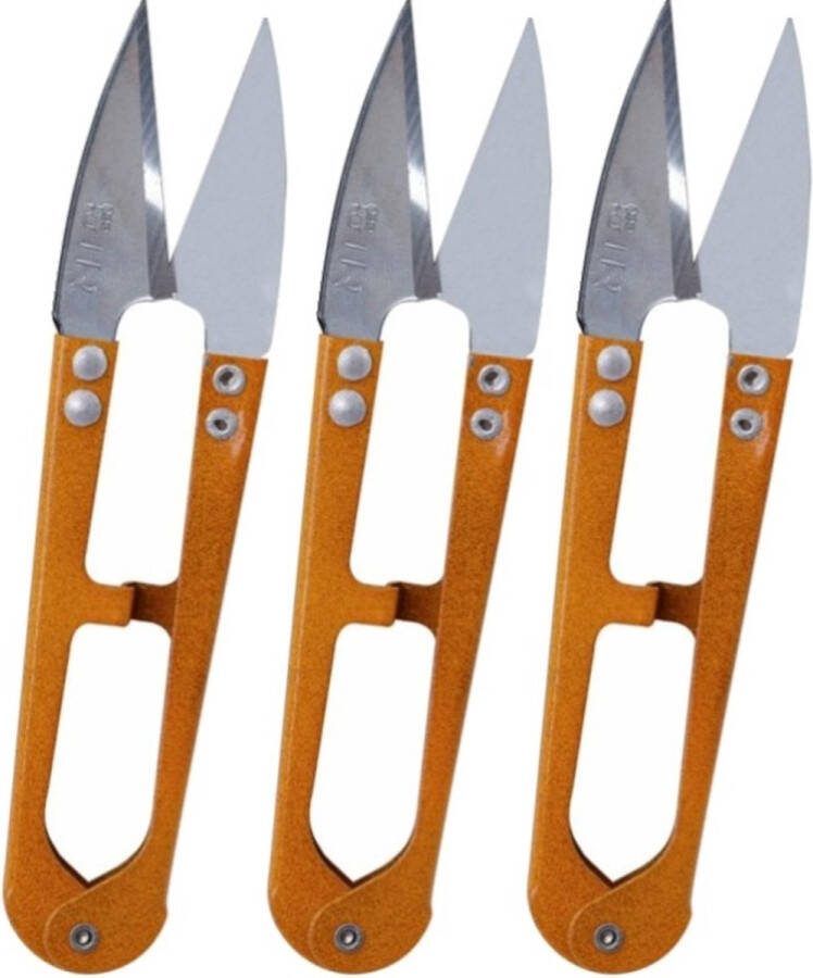 Fako Bijoux Sieraden Schaartje Schaar Voor Sieraden Maken Naaidoos Schaartje Kruidenschaar Stofschaar Bloemensnijder Bonsai Schaar 10.5cm 3 Stuks Geel