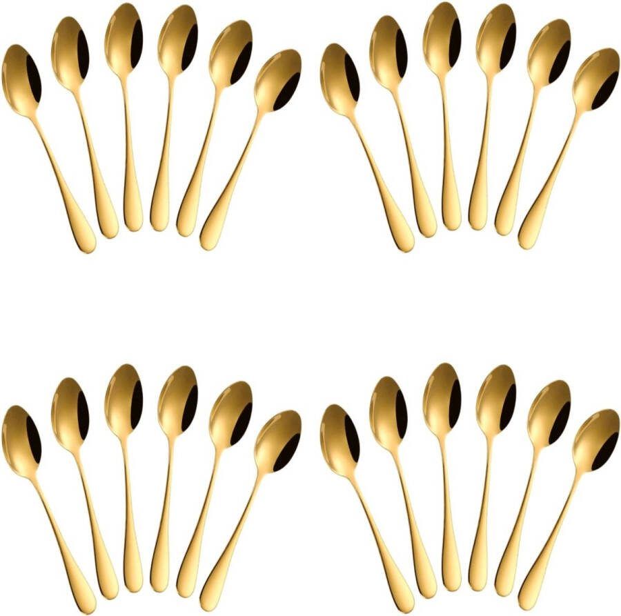 Fako Bijoux Theelepel Koffielepel Classic Ovale Lepels 12cm Goud 24 Stuks