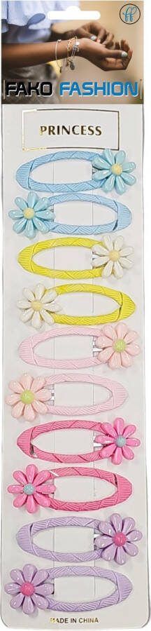 Fako Fashion 10 Haarspeldjes Op Kaart Haarclips Voor Meisjes 10 Stuks Bloemetjes Pastel